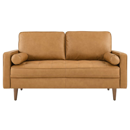 Valour Leather Loveseat by Modway