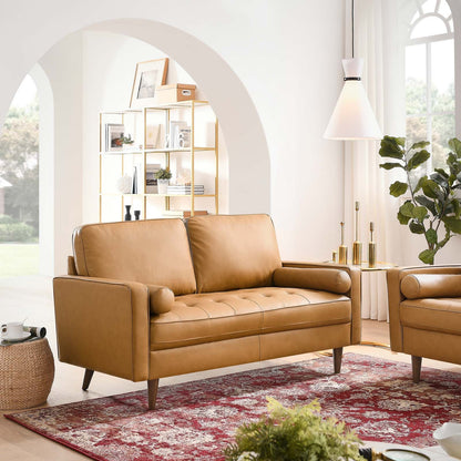 Valour Leather Loveseat by Modway