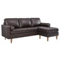 Valour 78" Leather Apartment Sectional Sofa by Modway