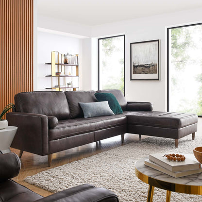 Valour 98" Leather Sectional Sofa by Modway