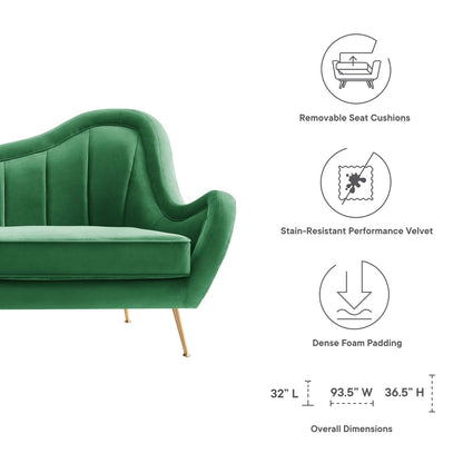 Cheshire Channel Tufted Performance Velvet Sofa by Modway