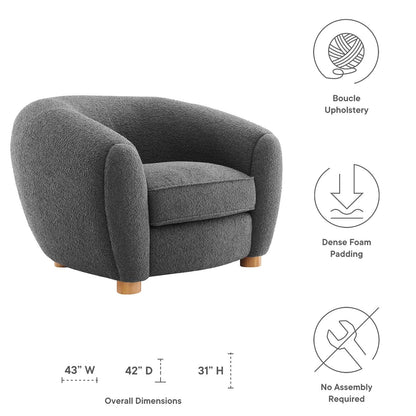 Abundant Boucle Upholstered Fabric Armchair by Modway