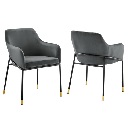 Jovi Performance Velvet Dining Armchair Set of 2 by Modway