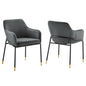 Jovi Performance Velvet Dining Armchair Set of 2 by Modway