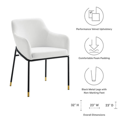Jovi Performance Velvet Dining Armchair Set of 2 by Modway