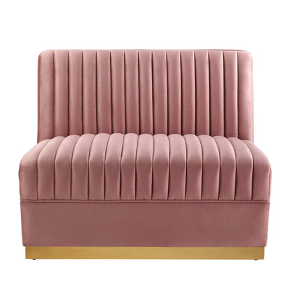 Sanguine Channel Tufted Performance Velvet Modular Sectional Sofa Armless Chair by Modway