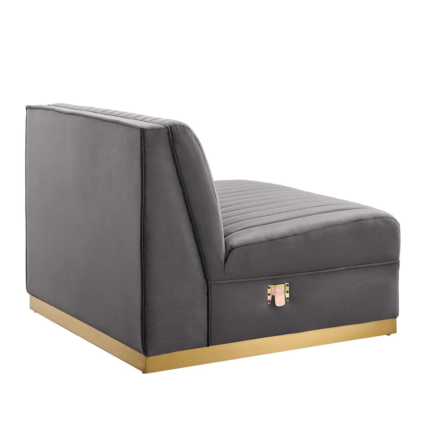 Sanguine Channel Tufted Performance Velvet Modular Sectional Sofa Armless Chair by Modway