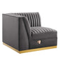 Sanguine Channel Tufted Performance Velvet Modular Sectional Sofa Left Corner Chair by Modway
