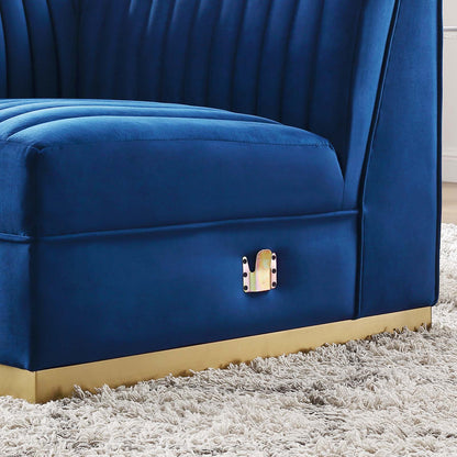 Sanguine Channel Tufted Performance Velvet Modular Sectional Sofa Left Corner Chair by Modway