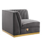 Sanguine Channel Tufted Performance Velvet Modular Sectional Sofa Right Corner Chair by Modway