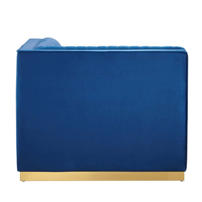 Sanguine Channel Tufted Performance Velvet Modular Sectional Sofa Right Corner Chair by Modway