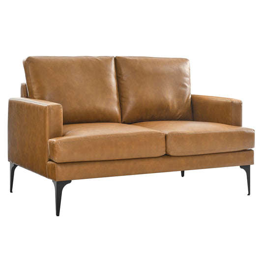 Evermore Vegan Leather Loveseat by Modway
