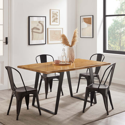 Viggo 60" Live Edge Acacia Wood Acacia Wood Dining Table by Modway