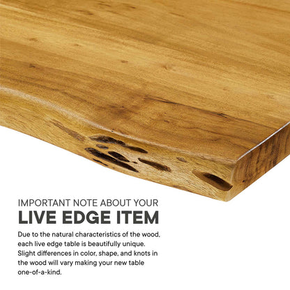 Ardor 74" Live Edge Acacia Wood Acacia Wood Dining Table by Modway