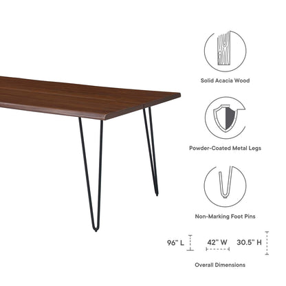 Ardor 96" Live Edge Acacia Wood Acacia Wood Dining Table by Modway