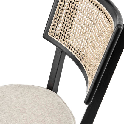 Caledonia Fabric Upholstered Wood Dining Chair Set of 2 by Modway