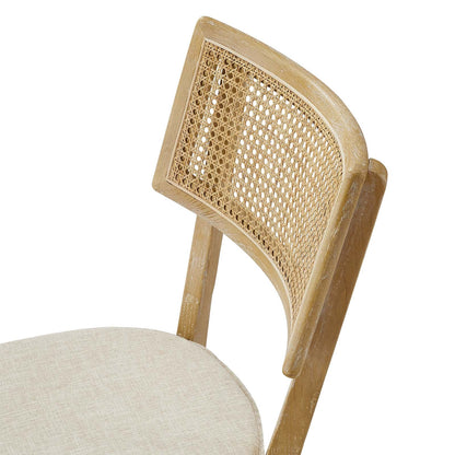 Caledonia Fabric Upholstered Wood Dining Chair Set of 2 by Modway