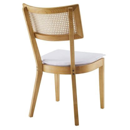 Caledonia Fabric Upholstered Wood Dining Chair Set of 2 by Modway