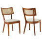 Caledonia Fabric Upholstered Wood Dining Chair Set of 2 by Modway