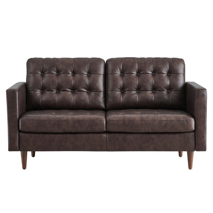 Exalt Tufted Leather Loveseat by Modway