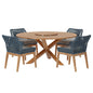 Wellspring 5-Piece Outdoor Patio Teak Wood Dining Set by Modway