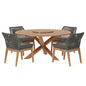 Wellspring 5-Piece Outdoor Patio Teak Wood Dining Set by Modway