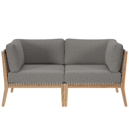 Clearwater Outdoor Patio Teak Wood Loveseat by Modway