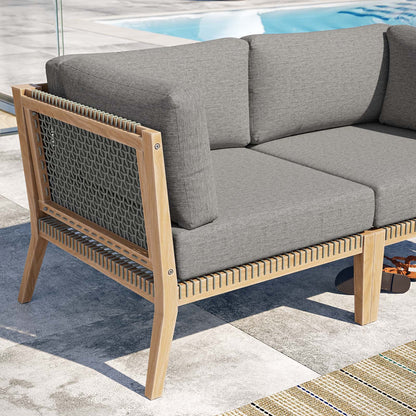 Clearwater Outdoor Patio Teak Wood Loveseat by Modway