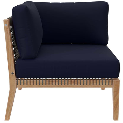 Clearwater 4-Piece Outdoor Patio Teak Wood Sectional Sofa by Modway