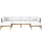 Clearwater 6-Piece Outdoor Patio Teak Wood Sectional Sofa by Modway