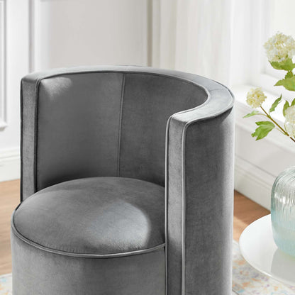 Della Performance Velvet Fabric Swivel Chair by Modway