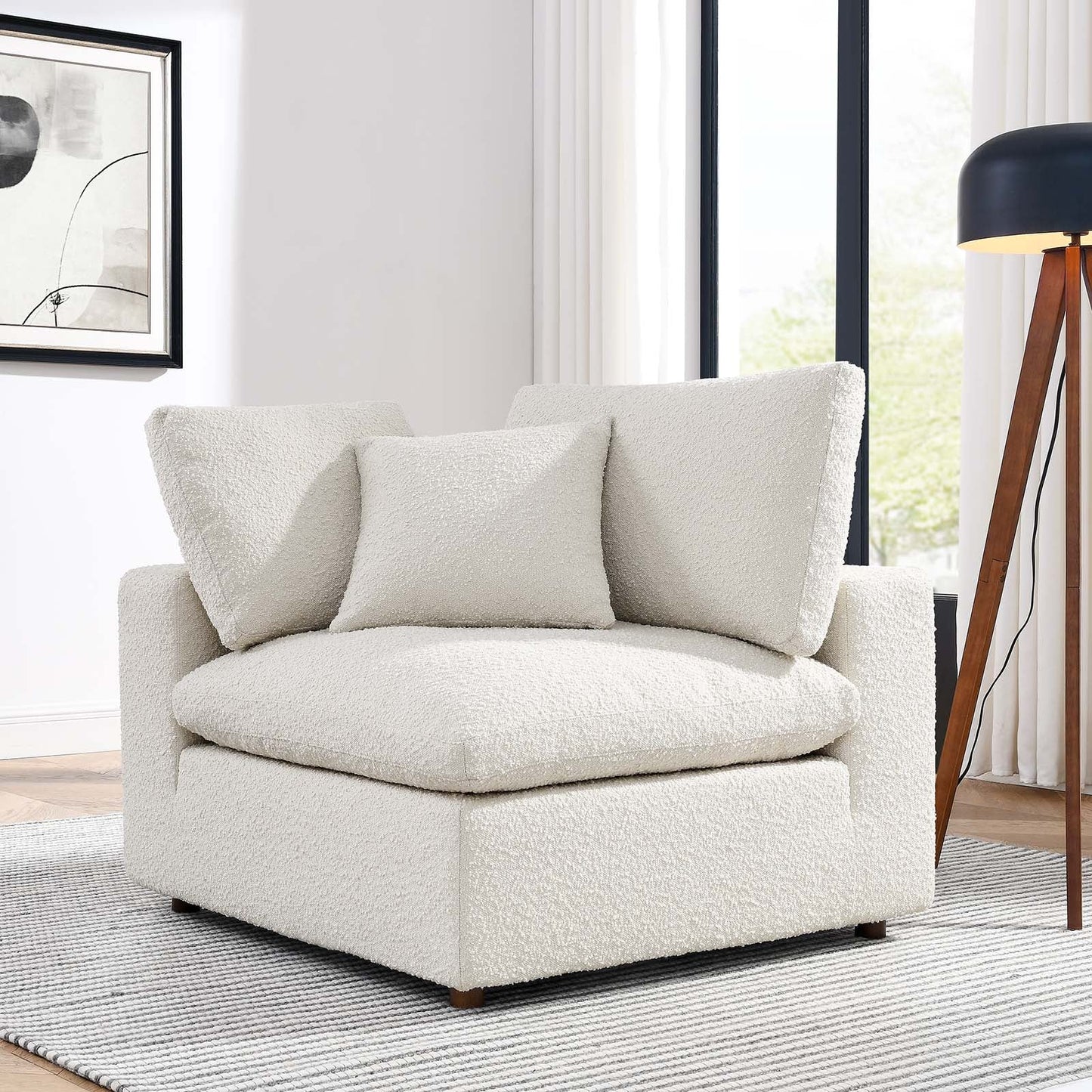 Commix Down Filled Overstuffed Boucle Fabric Corner Chair by Modway