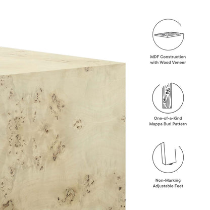 Cosmos 36" Square Burl Wood Coffee Table by Modway