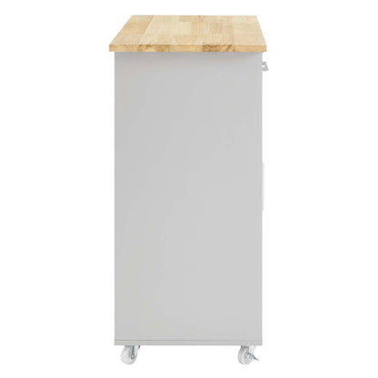 Culinary Kitchen Cart With Spice Rack by Modway