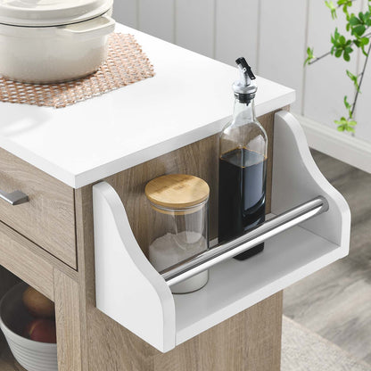 Culinary Kitchen Cart With Spice Rack by Modway