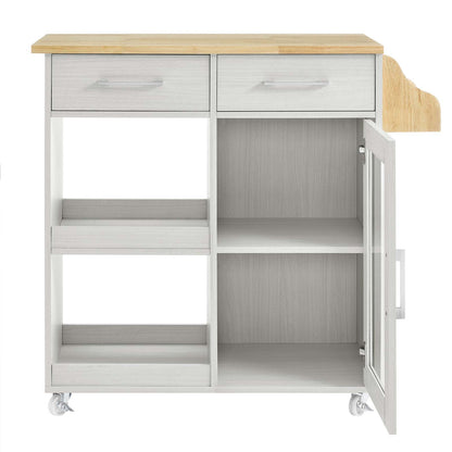 Culinary Kitchen Cart With Spice Rack by Modway