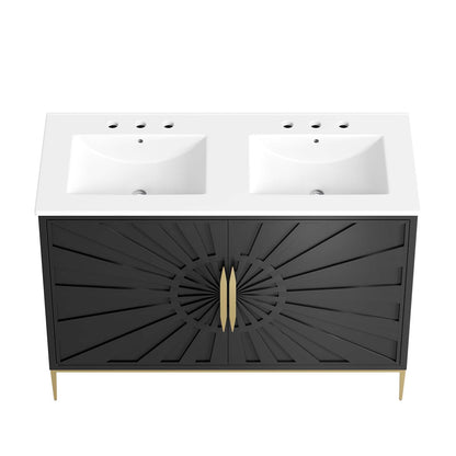 Awaken 48" Double Sink Bathroom Vanity by Modway