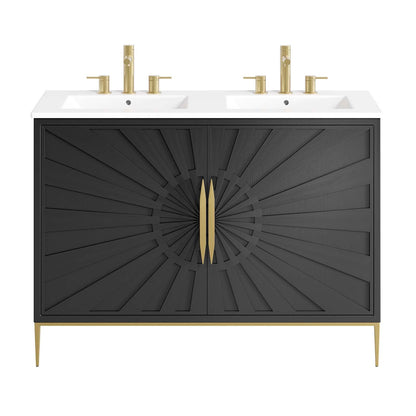 Awaken 48" Double Sink Bathroom Vanity by Modway
