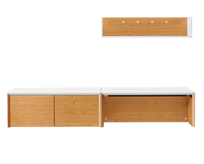 Kinetic 38" Wall-Mount Office Desk With Cabinet and Shelf by Modway