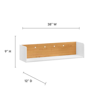 Kinetic 49" Wall-Mount Office Desk With Cabinet and Shelf by Modway