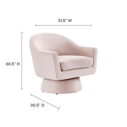 Astral Performance Velvet Fabric and Wood Swivel Chair by Modway