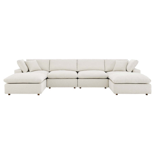 Commix 6-Piece Down Filled Overstuffed Boucle Sectional Sofa by Modway