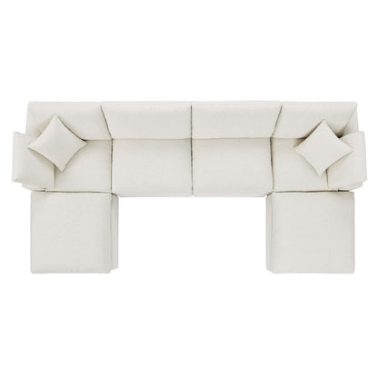 Commix 6-Piece Down Filled Overstuffed Boucle Sectional Sofa by Modway