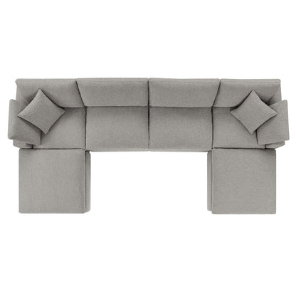 Commix 6-Piece Down Filled Overstuffed Boucle Sectional Sofa by Modway