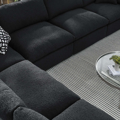 Commix 6-Piece Down Filled Overstuffed Boucle Fabric Sectional Sofa by Modway
