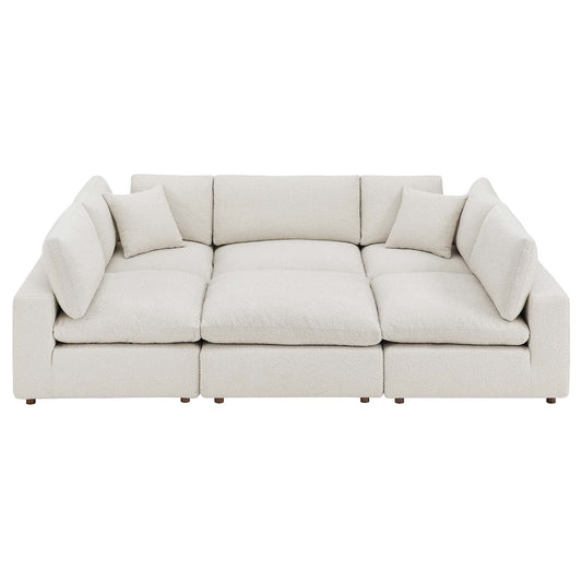 Commix 6-Piece Down Filled Overstuffed Boucle Fabric Sectional Sofa by Modway