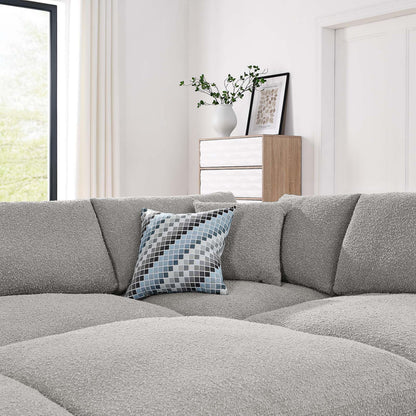 Commix 6-Piece Down Filled Overstuffed Boucle Fabric Sectional Sofa by Modway