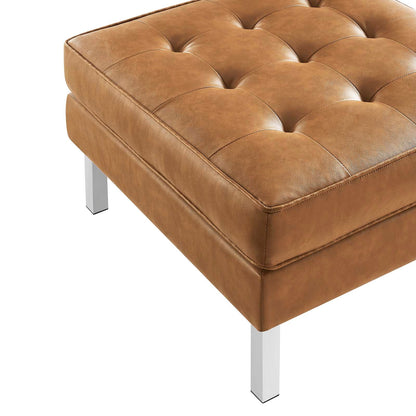 Loft Tufted Vegan Leather Sofa and Ottoman Set by Modway