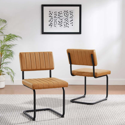 Parity Vegan Leather Dining Side Chairs Set of 2 by Modway