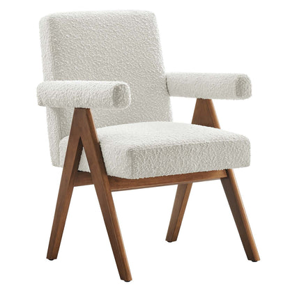 Lyra Boucle Fabric Dining Room Chair Set of 2 by Modway